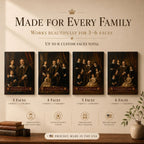 The Patriarch & His Little Heirs Personalized Canvas Portrait