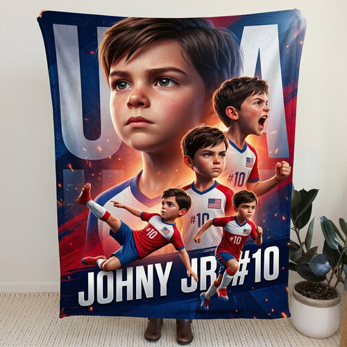 National Team Player Poster Personalised Blanket
