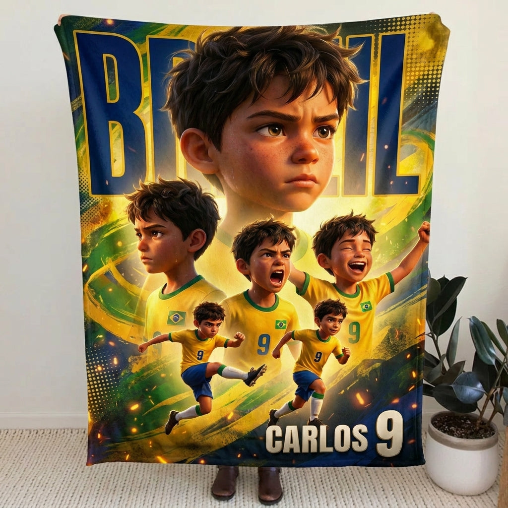 National Team Player Poster Personalised Blanket