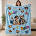 Kid & Pet Realistic Personalized Pattern Blanket