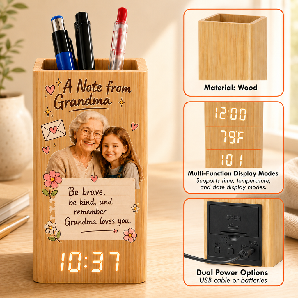 Personalized A Note from Grandma Bamboo Pen Holder