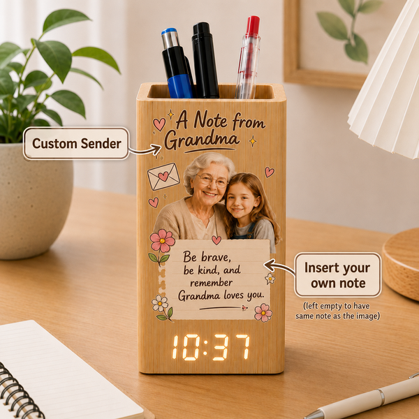 Personalized A Note from Grandma Bamboo Pen Holder