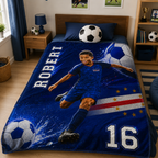 Personalized Cape Verde Soccer Blanket