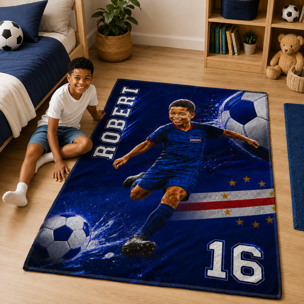 Personalized Cape Verde Soccer Blanket