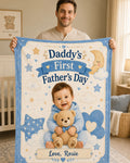 Daddy’s First Father’s Day Custom Kid Photo Blanket