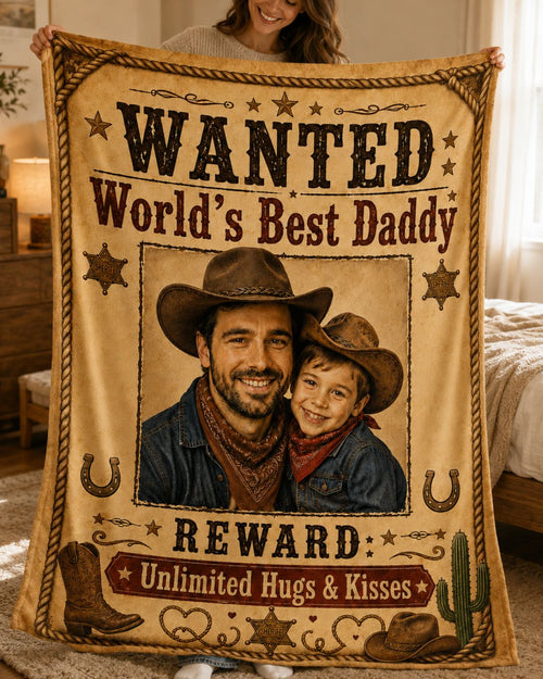Daddy & Me Western Wanted Blanket