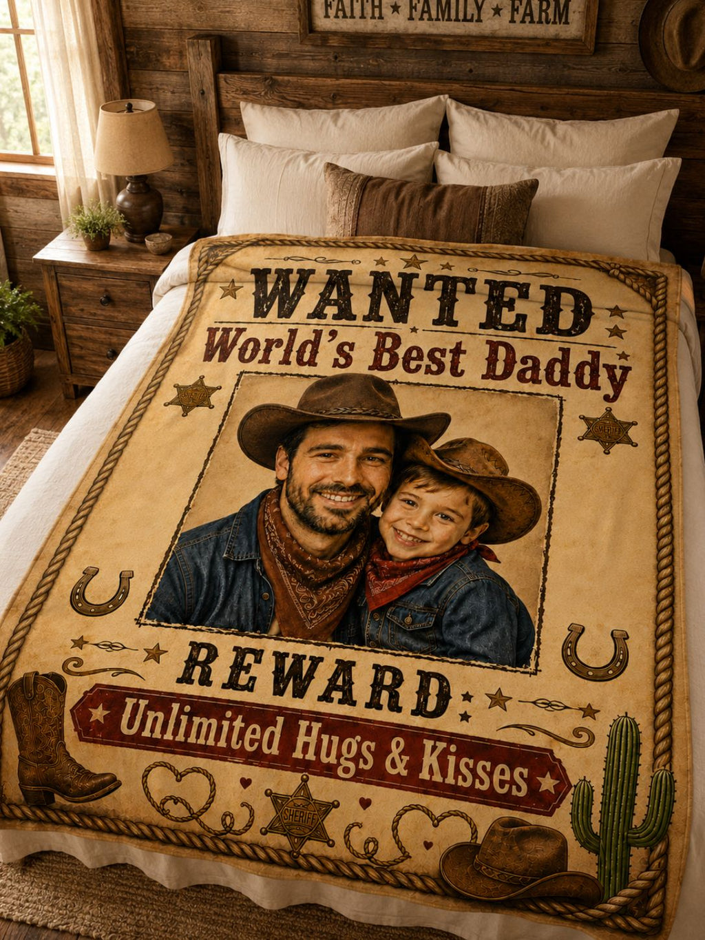 Daddy & Me Western Wanted Blanket