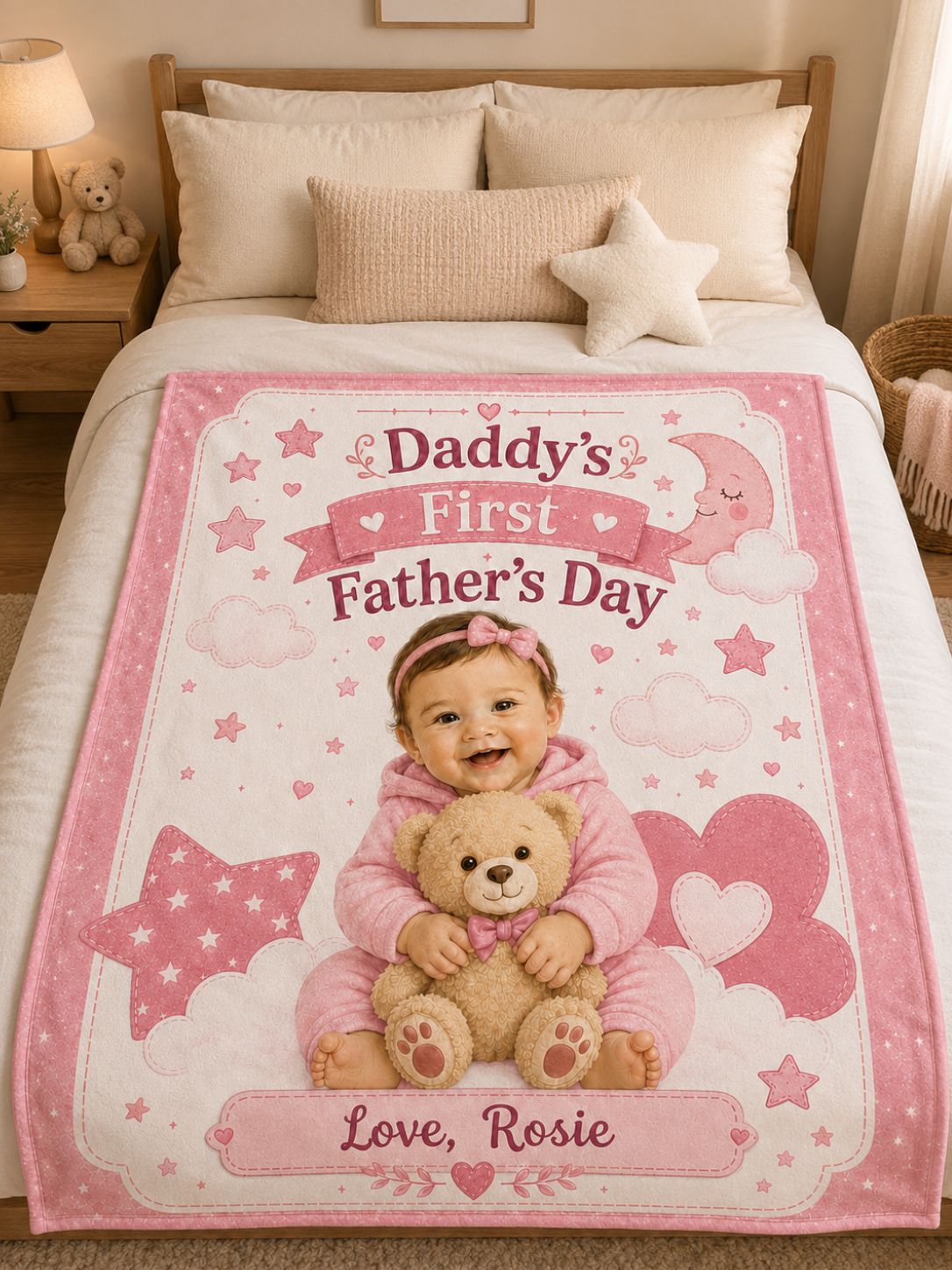 Daddy’s First Father’s Day Custom Kid Photo Blanket