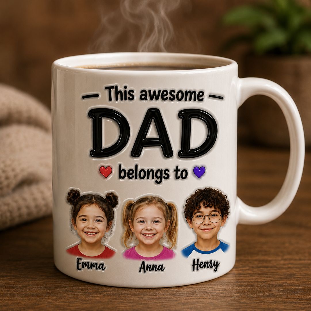 Custom Dad Coffee Mug with Children Names