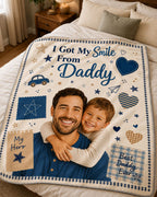 I Got My Smile From Daddy – Custom Dad & Kid Face Blanket