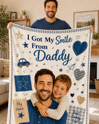 I Got My Smile From Daddy – Custom Dad & Kid Face Blanket