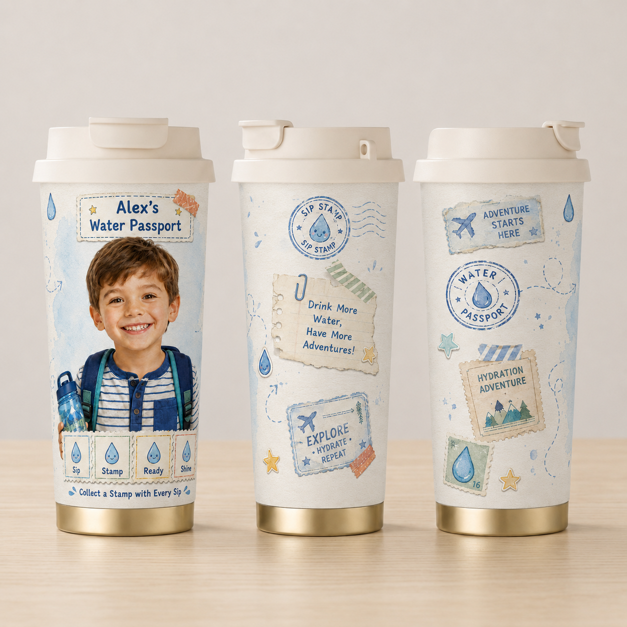 Water Passport Personalised Insulated Tumbler - gallery image 5 | Personalized insulated tumbler for kids by Jolliboo
