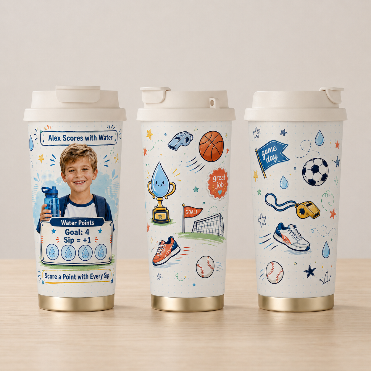 Water Scoreboard Personalised Insulated Tumbler - gallery image 17 | Personalized insulated tumbler for kids by Jolliboo