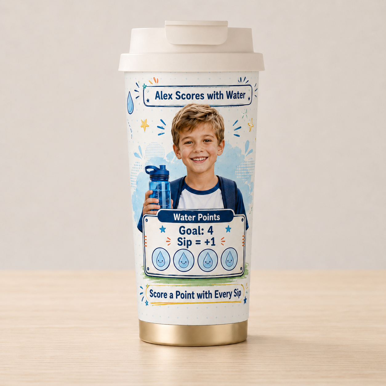 Water Scoreboard Personalised Insulated Tumbler - gallery image 18 | Personalized insulated tumbler for kids by Jolliboo