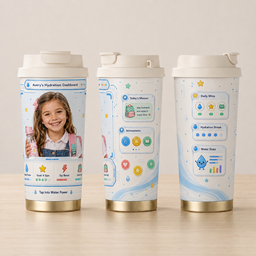Hydration Dashboard Personalised Insulated Tumbler - gallery image 20 | Personalized insulated tumbler for kids by Jolliboo