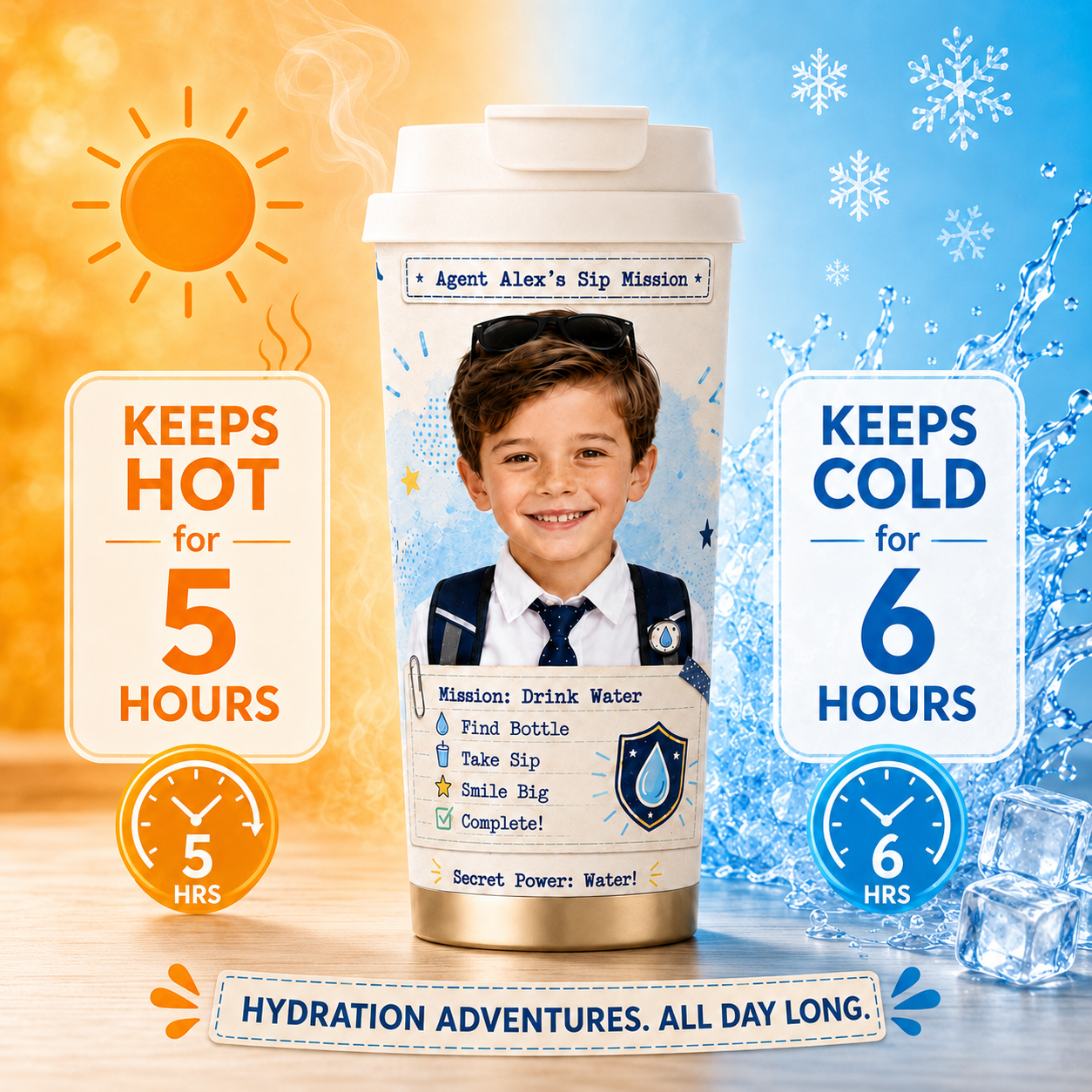 Sip Mission Personalised Insulated Tumbler - gallery image 22 | Personalized insulated tumbler for kids by Jolliboo