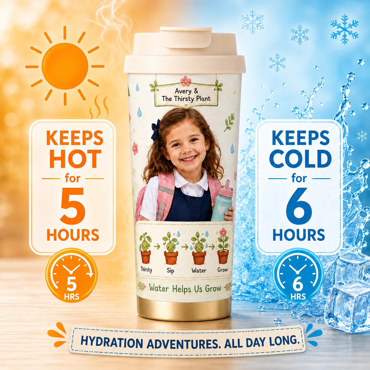 Thirsty Plant Personalised Insulated Tumbler - gallery image 25 | Personalized insulated tumbler for kids by Jolliboo