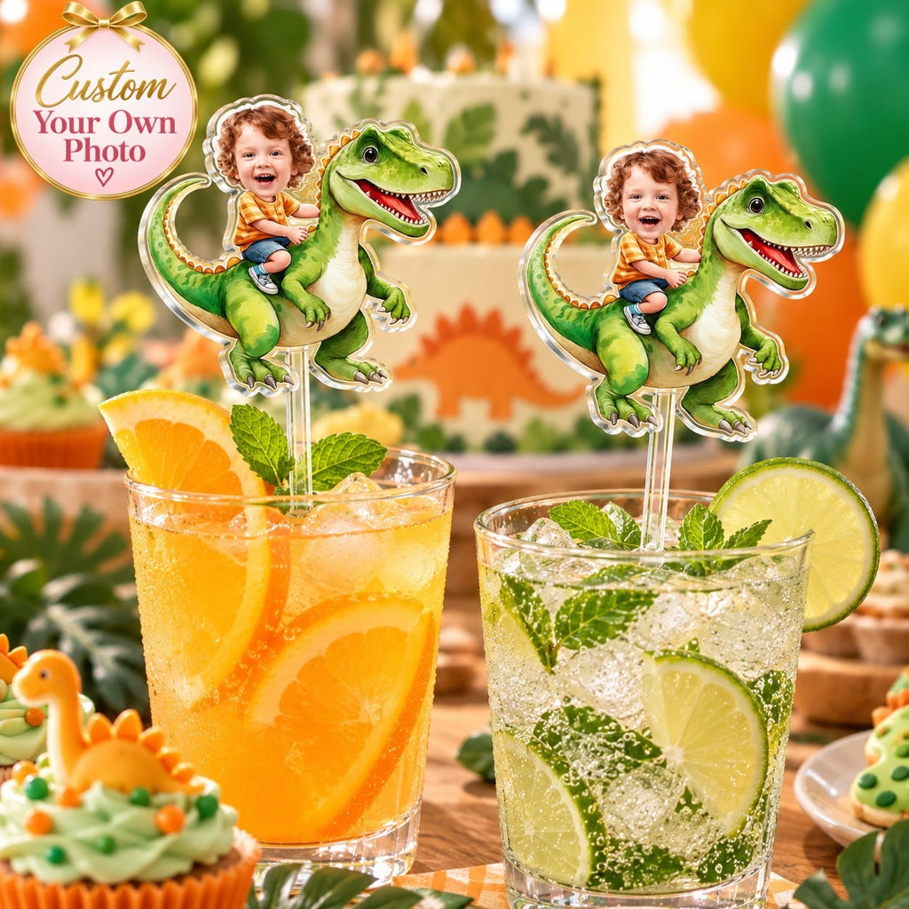 Custom Dinosaur Rider Drink Stirrer - image 1 | Jolliboo