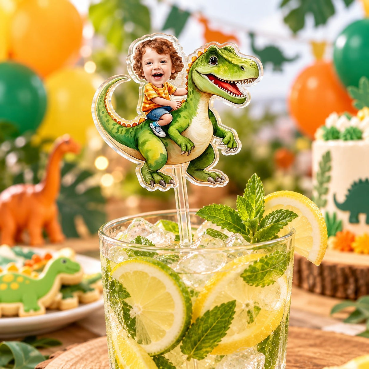 Custom Dinosaur Rider Drink Stirrer - image 2 | Jolliboo