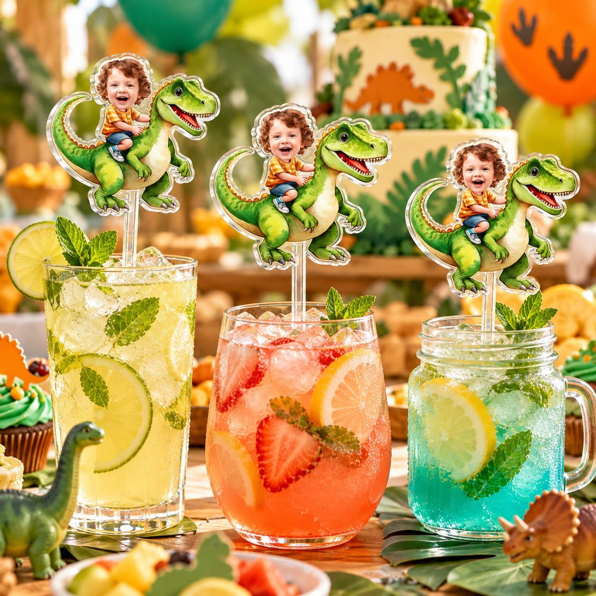 Custom Dinosaur Rider Drink Stirrer - image 3 | Jolliboo