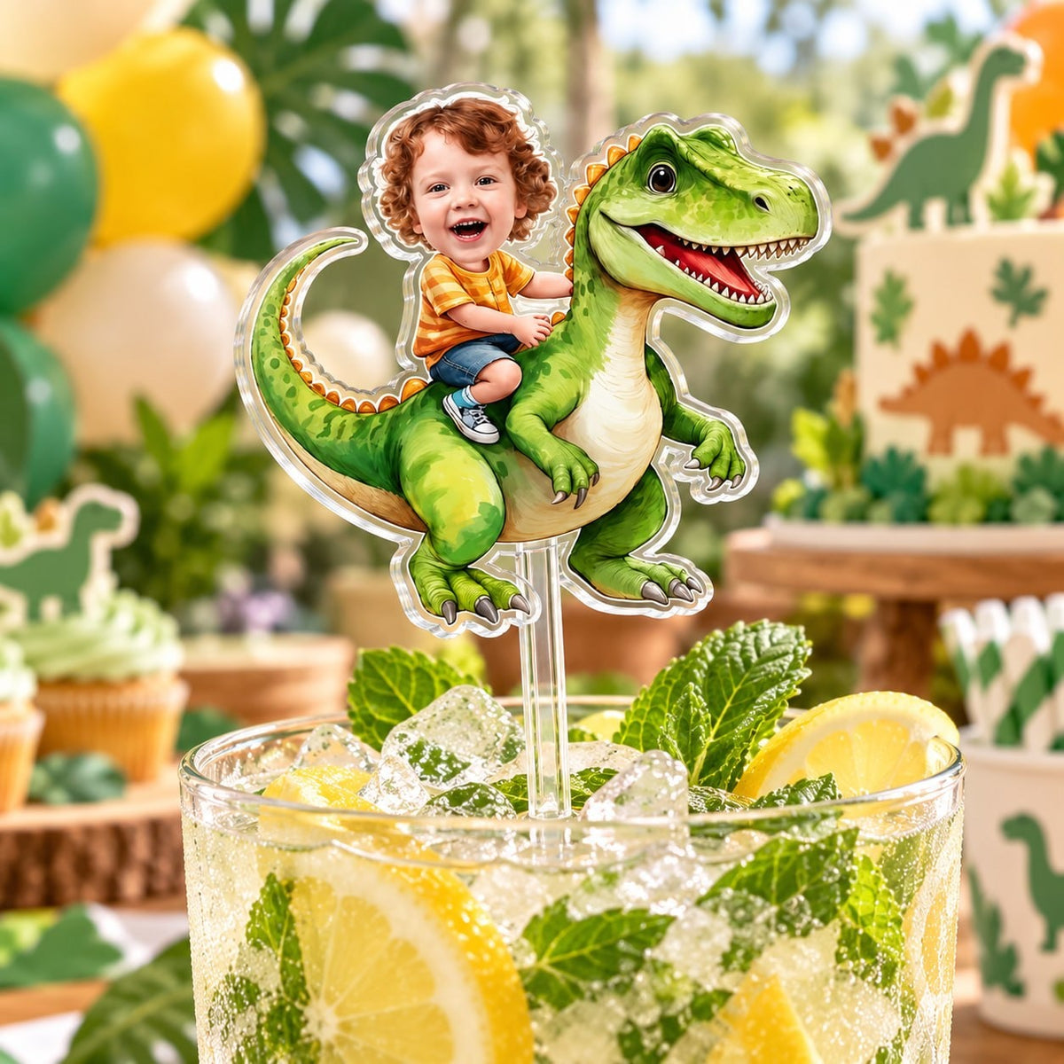 Custom Dinosaur Rider Drink Stirrer - image 4 | Jolliboo