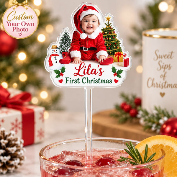 Custom First Christmas Drink Stirrer - image 1 | Jolliboo