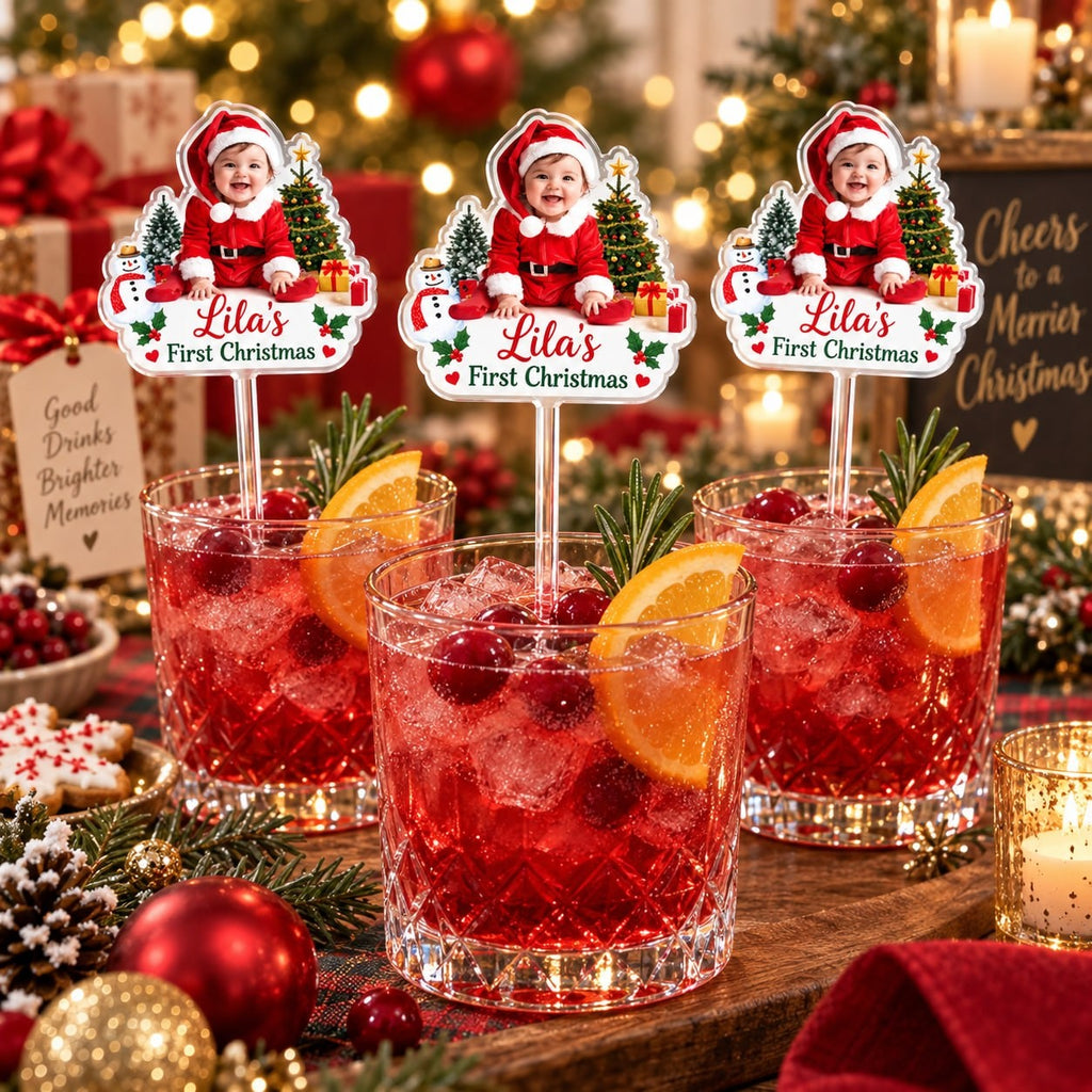 Custom First Christmas Drink Stirrer - image 2 | Jolliboo