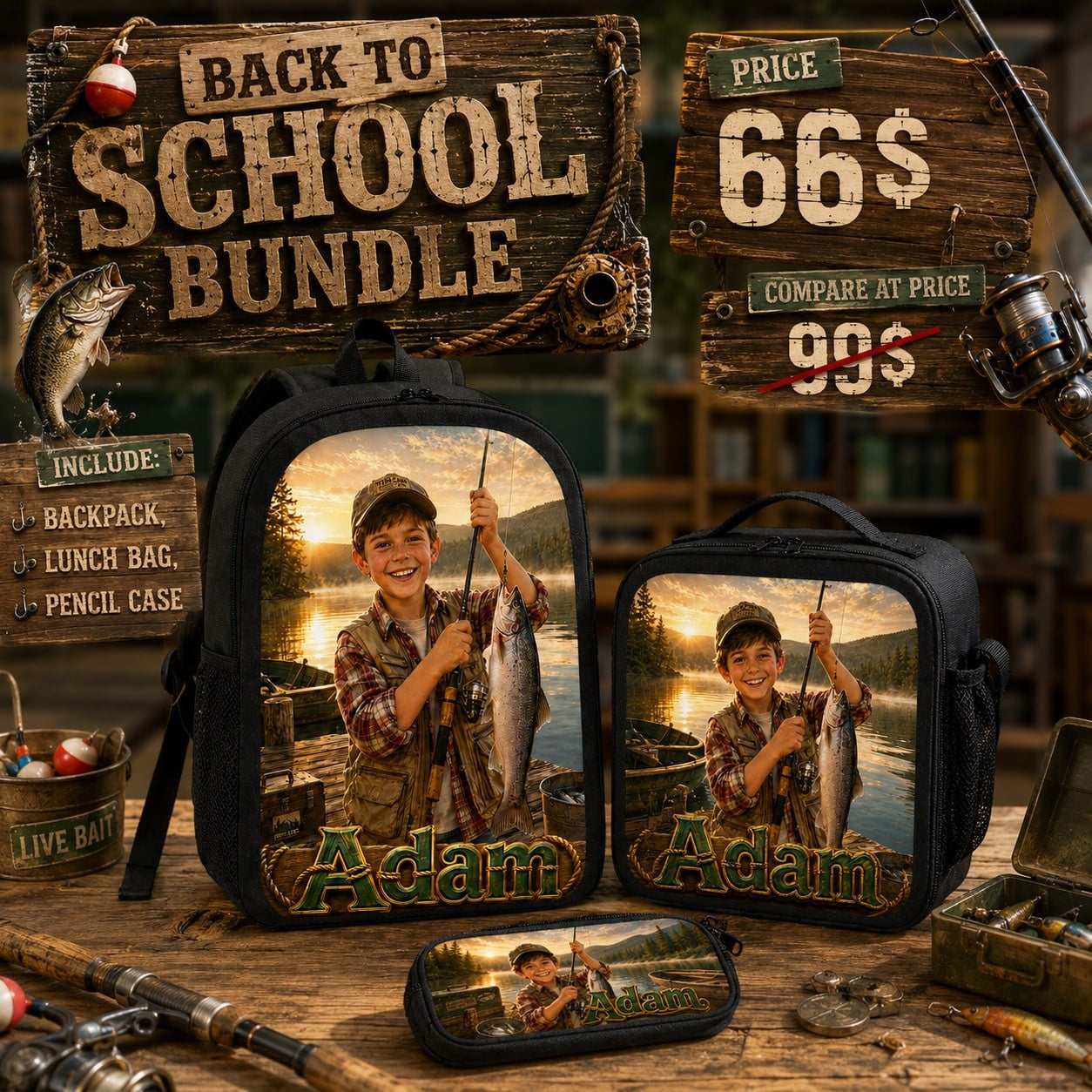 Custom Fishing Backpack for Boys - image 6 | Jolliboo