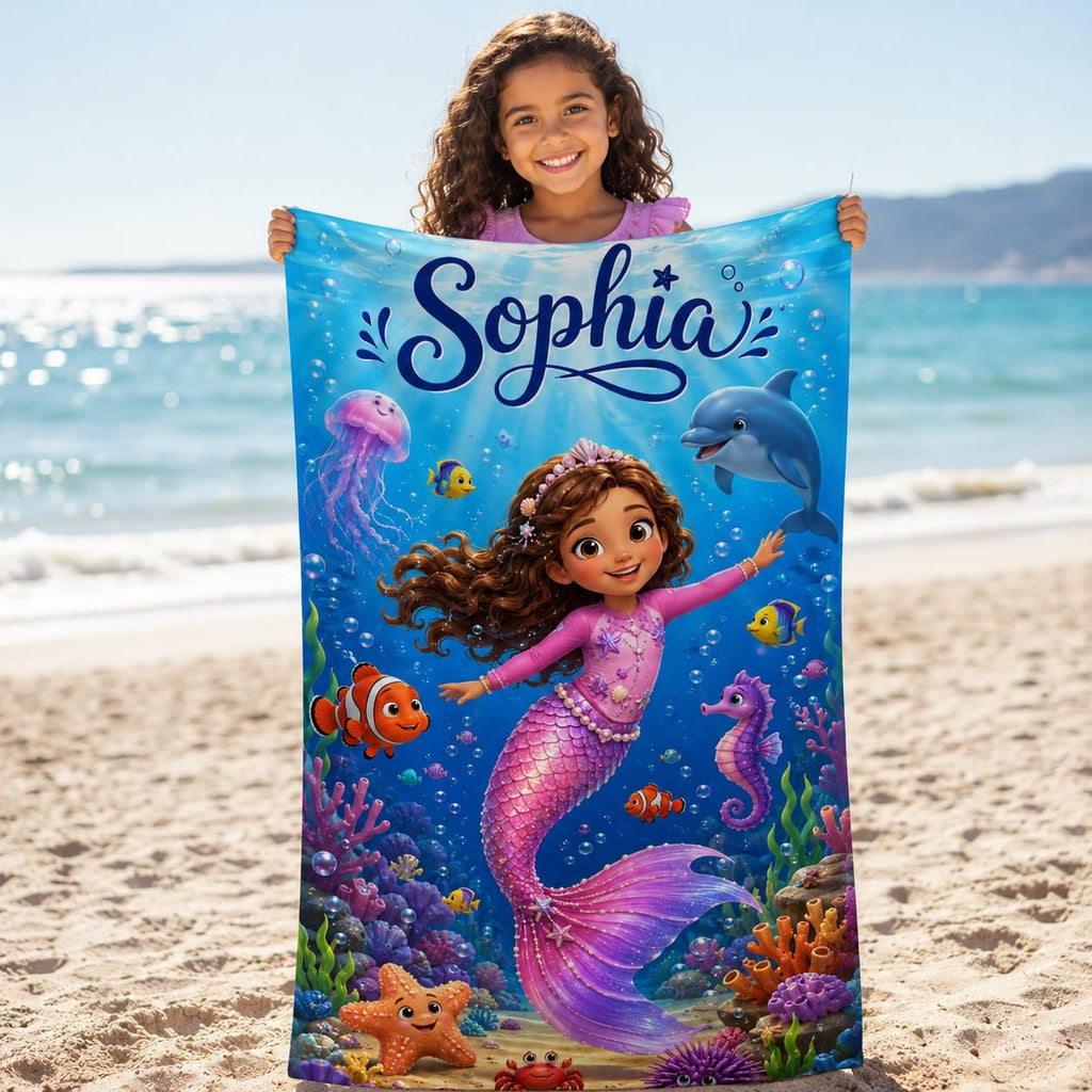 Custom Mermaid Beach Towel - image 6 | Jolliboo