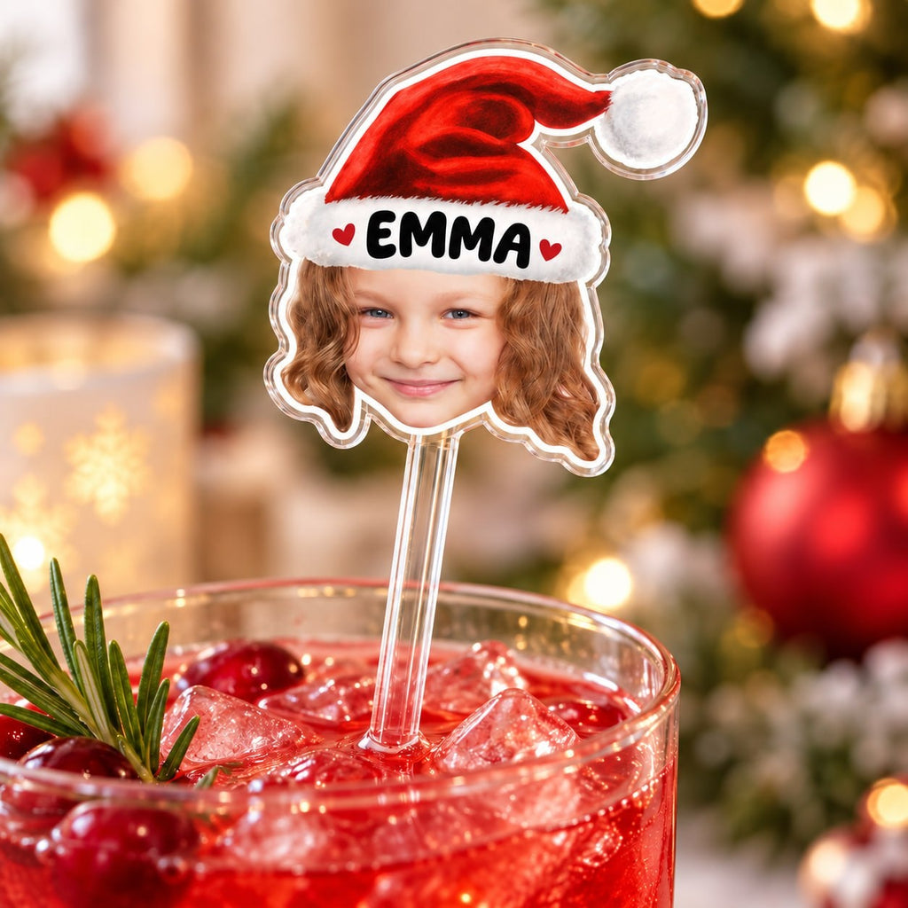 Custom Santa Hat Name Drink Stirrer - image 4 | Jolliboo