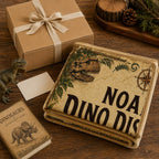Dino Discovery Expedition Personalised Blanket - hero product shot showing the full dino discovery expedition blanket design | Personalized fleece blanket for kids by Jolliboo