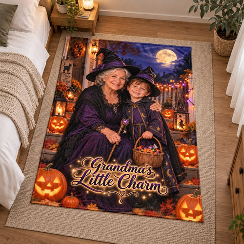 Grandmas Little Charm Grandma And Child Witch Halloween Blanket - image 2 | Jolliboo