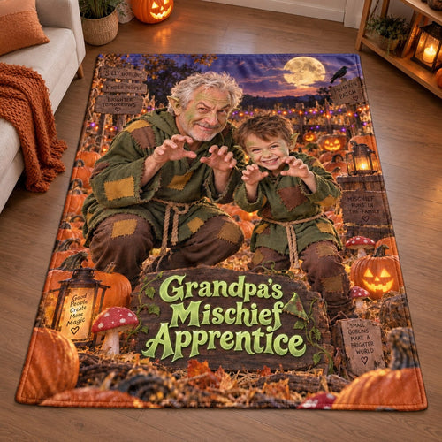 Grandpas Mischief Apprentice Grandpa And Child Goblin Halloween Blanket - image 2 | Jolliboo