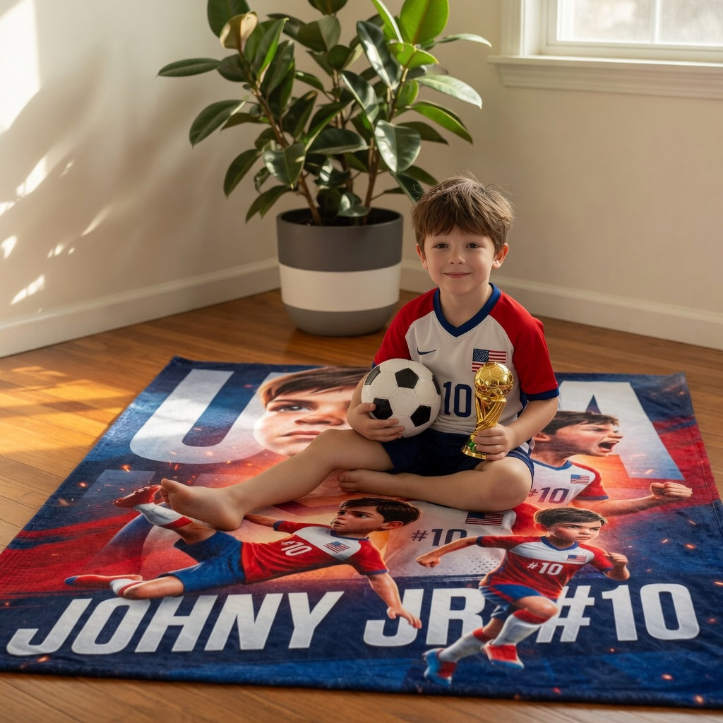 National Team Player Poster Personalised Blanket