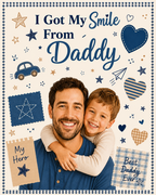 I Got My Smile From Daddy – Custom Dad & Kid Face Blanket