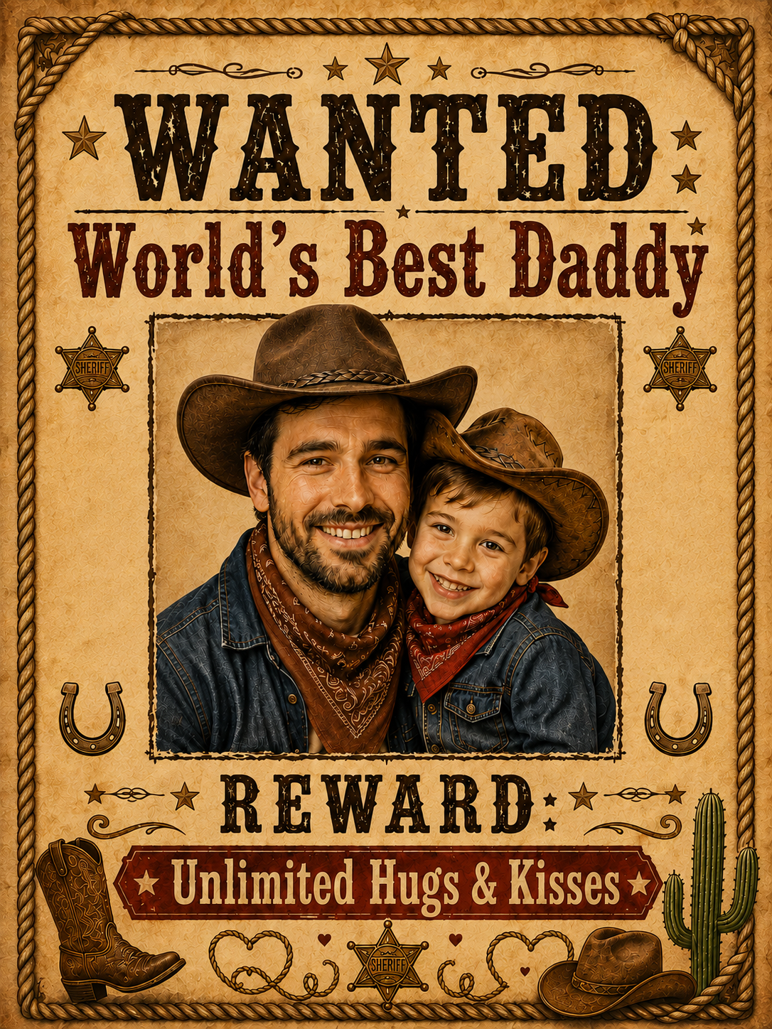 Daddy & Me Western Wanted Blanket