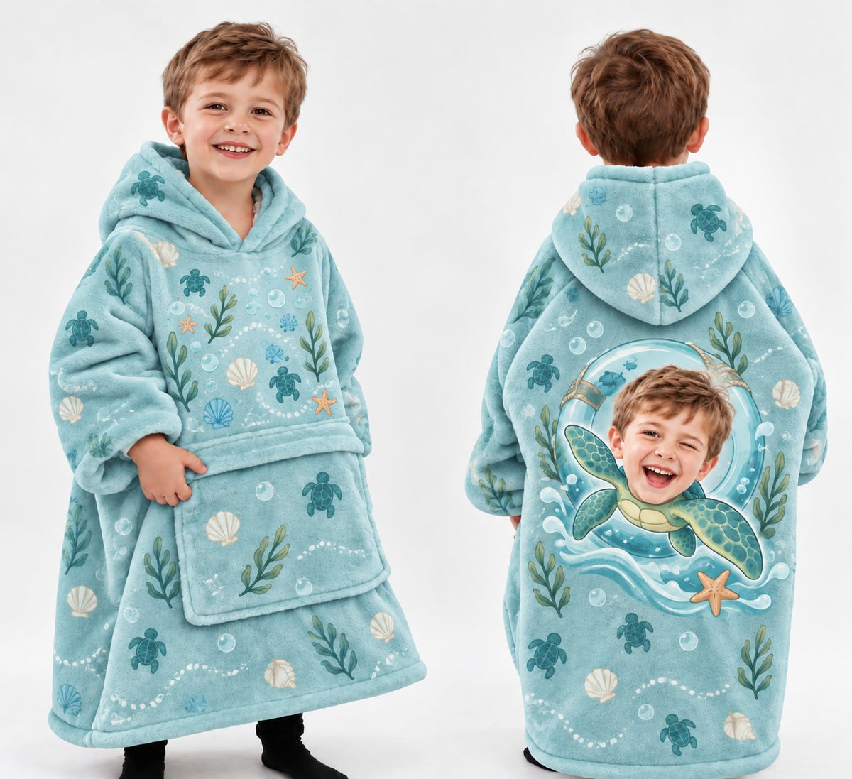 Personalized Ocean Adventure Blanket Hoodie | Jolliboo