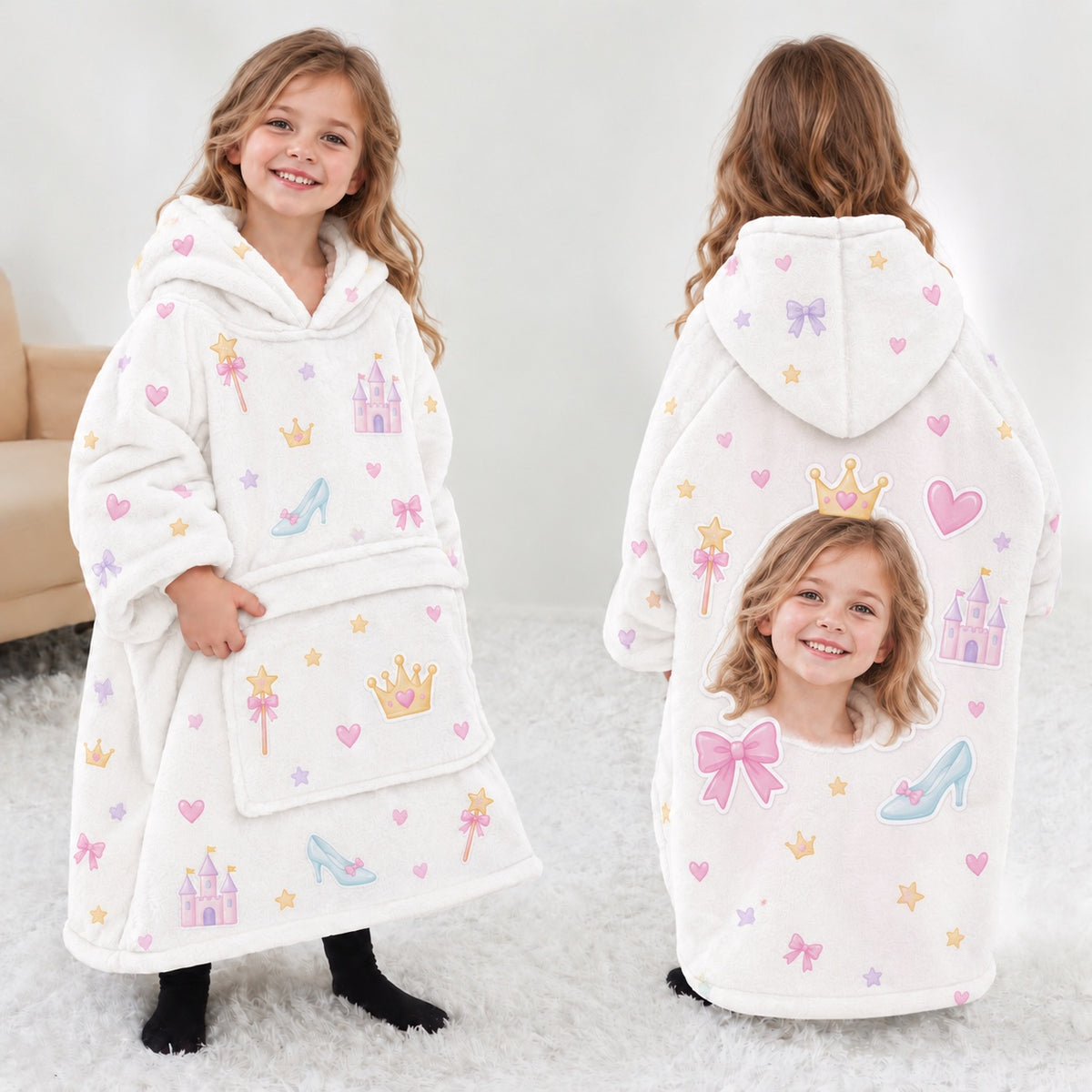 Personalized Princess Garden Blanket Hoodie | Jolliboo