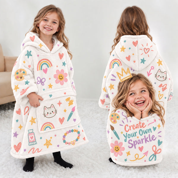 Personalized Create Your Own Sparkle Blanket Hoodie | Jolliboo