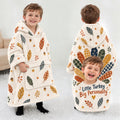 Personalized Little Turkey Big Personality Blanket Hoodie | Jolliboo