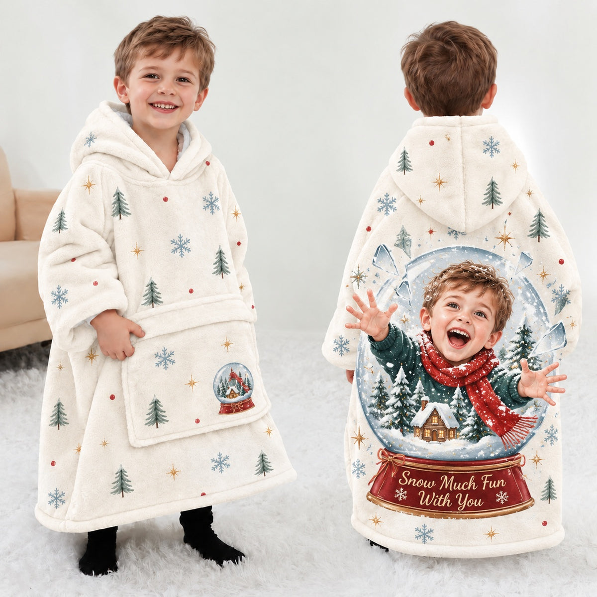 Personalized Snow Much Fun Blanket Hoodie | Jolliboo