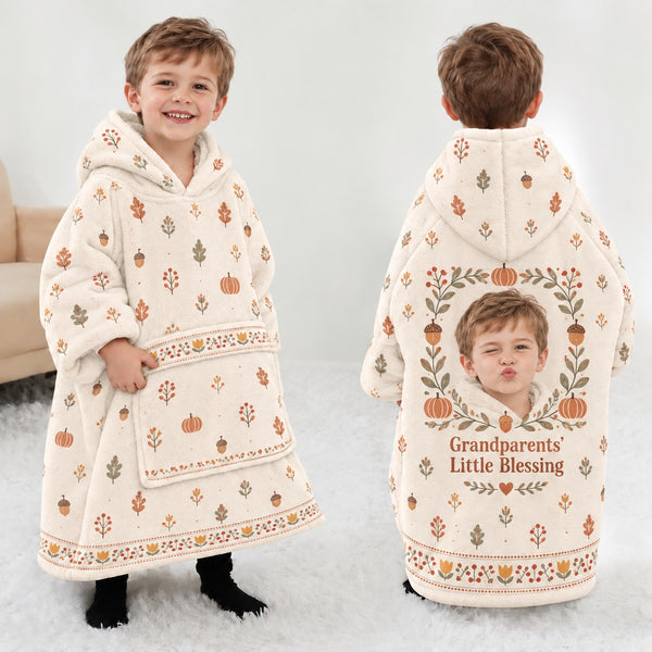 Personalized Grandparents Little Blessing Blanket Hoodie | Jolliboo