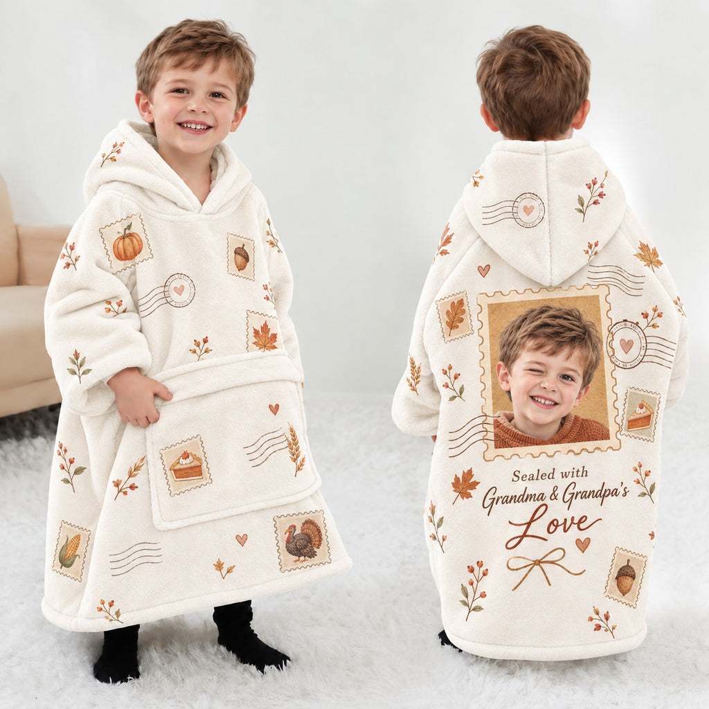 Personalized Grandparents Gift Blanket Hoodie | Jolliboo