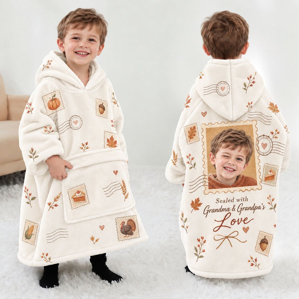 Personalized Grandparents Gift Blanket Hoodie | Jolliboo