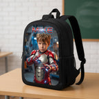 Kid Tech Hero Personalized School Bag - angled backpack product shot showing the printed front artwork | Personalized school bag for kids by Jolliboo