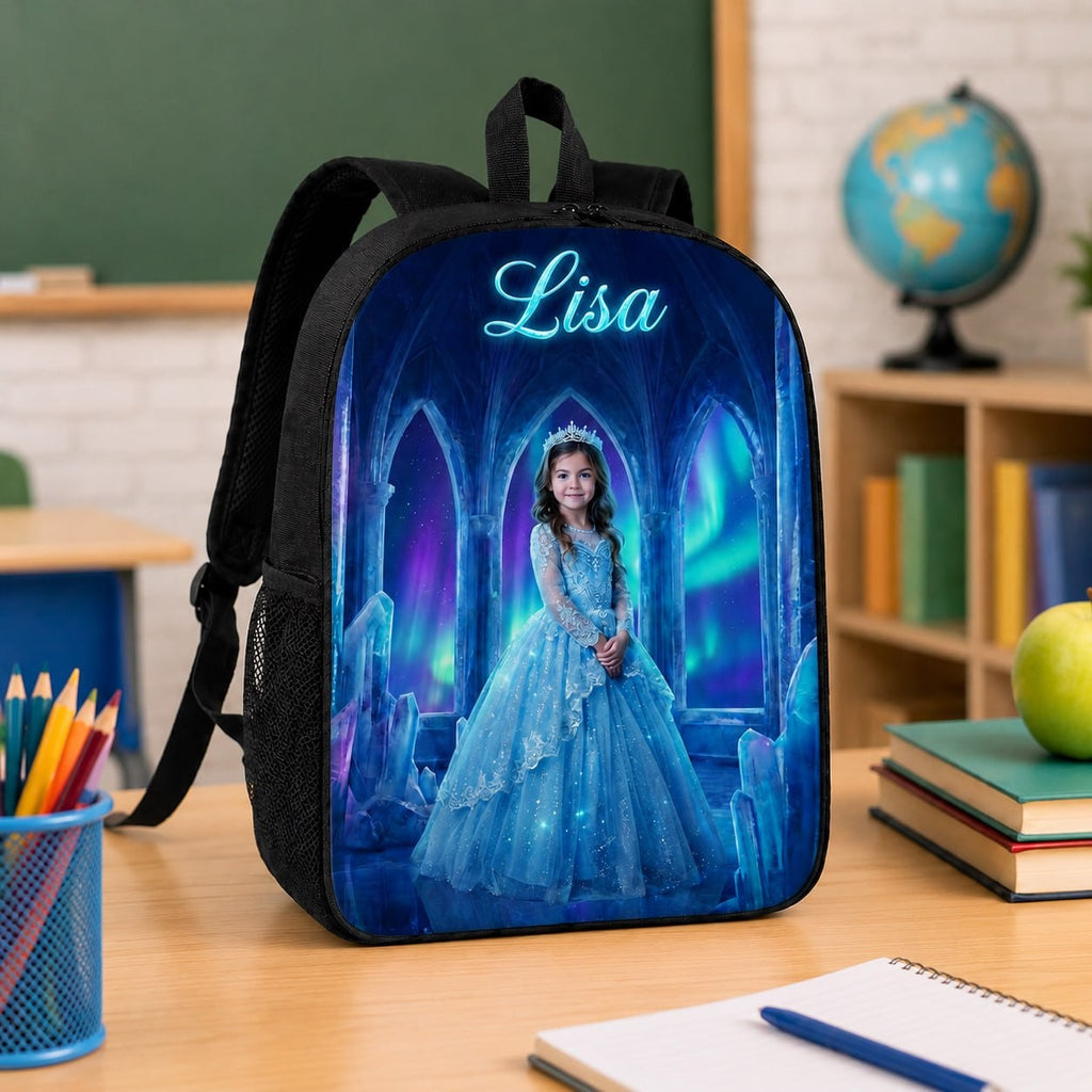 Little Ice Princess Realistic Personalized School Bag - classroom lifestyle shot of the personalized ice princess backpack | Personalized school bag for kids by Jolliboo