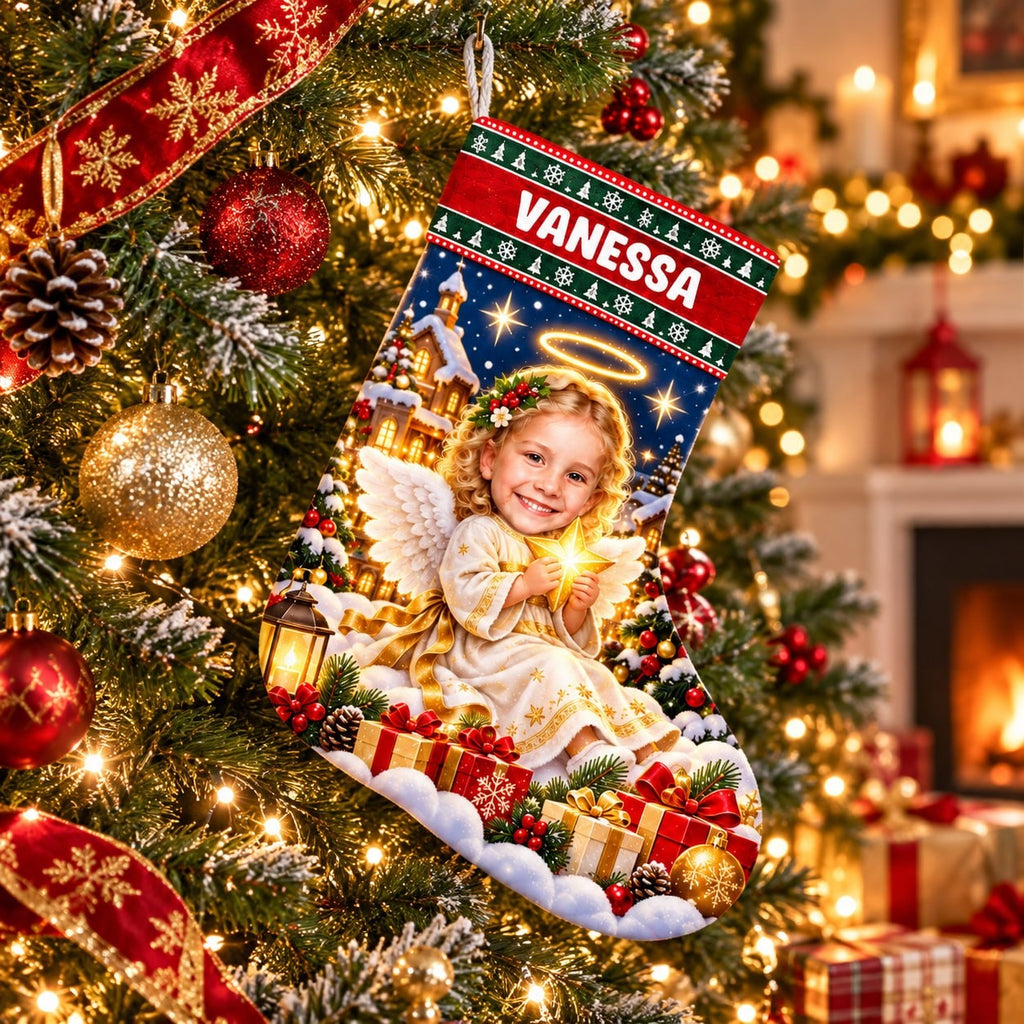 Personalized Angel Christmas Stocking - image 4 | Jolliboo