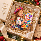 Personalized Artist Girl Christmas Ornament - image 4 | Jolliboo