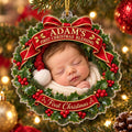 Personalized Baby First Christmas Blessing Wreath Ornament - image 1 | Jolliboo