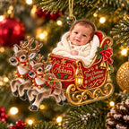 Personalized Baby First Christmas Sleigh Adventure Ornament - image 1 | Jolliboo